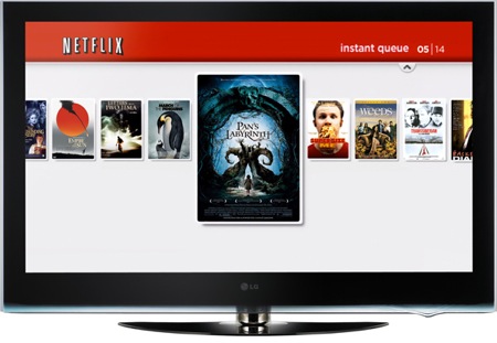 LCD televize LG vybavená online videopůjčovnou Netflix